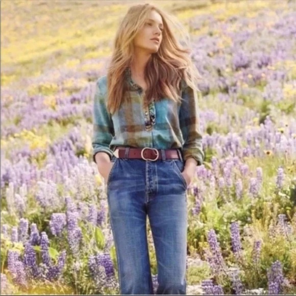 Anthropologie Tops - Anthropologie Isabella Sinclair Plaid Tunic Ruffled XS